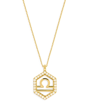 Bloomingdale's Diamond Libra Pendant Necklace In 14k Yellow Gold, 0.20 Ct. T.w. - 100% Exclusive In Gold/white