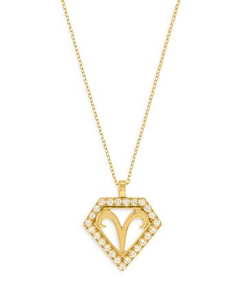 Bloomingdale's - Diamond Aries Pendant Necklace in 14K Yellow Gold, 0.19 ct. t.w. - 100% Exclusive