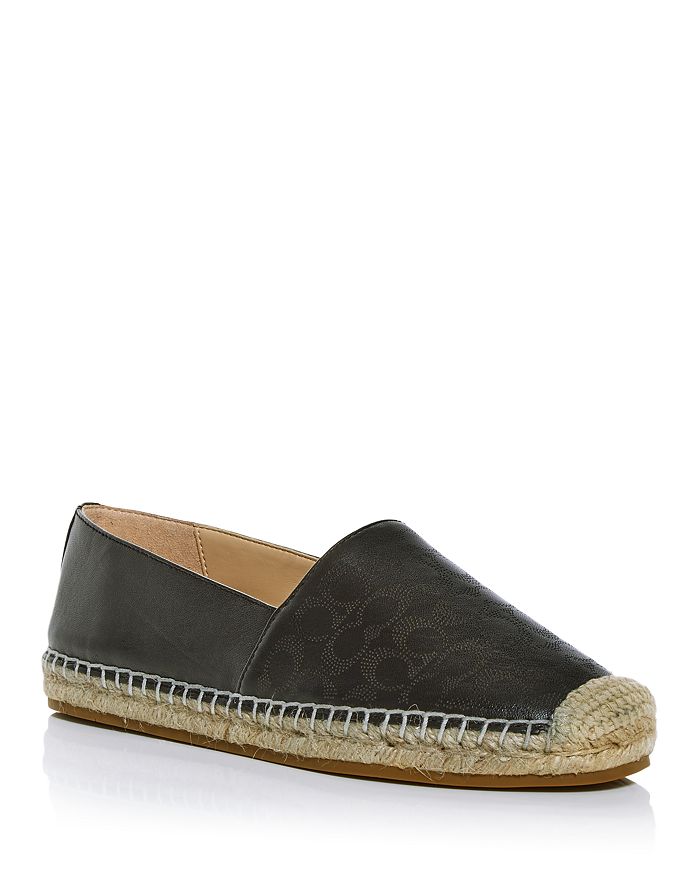 COACH Women's Carley Perforated Logo Espadrille Flats | Bloomingdale's