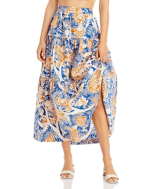 Staud Abstract-pattern Maxi Skirt In Land And Sea