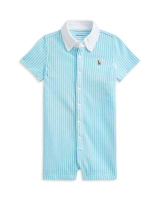 Ralph Lauren Boys' Knit Oxford Striped Cotton Romper Baby