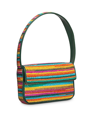 Staud Tommy Beaded Shoulder Bag In Sunset Stripe Coastal