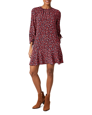 Hobbs London Lilia Printed Dress In Navy Multi