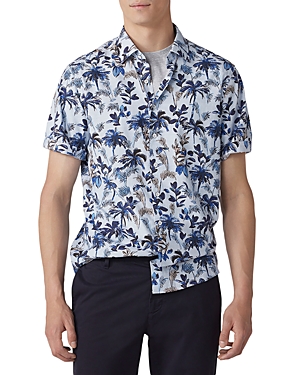 Rodd & Gunn Ermedale Cotton Floral Print Regular Fit Button Down Shirt In Sky
