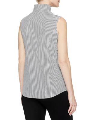 Striped Mandarin Collar Top