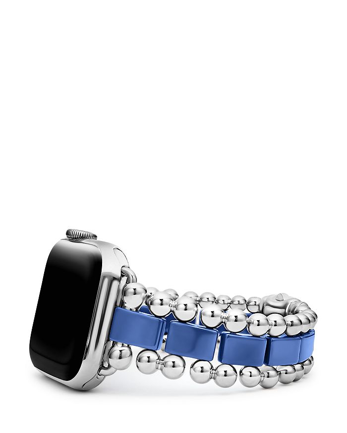 LAGOS - Stainless Steel & Ultramarine Ceramic Apple&reg; Smart Watchband Bracelet