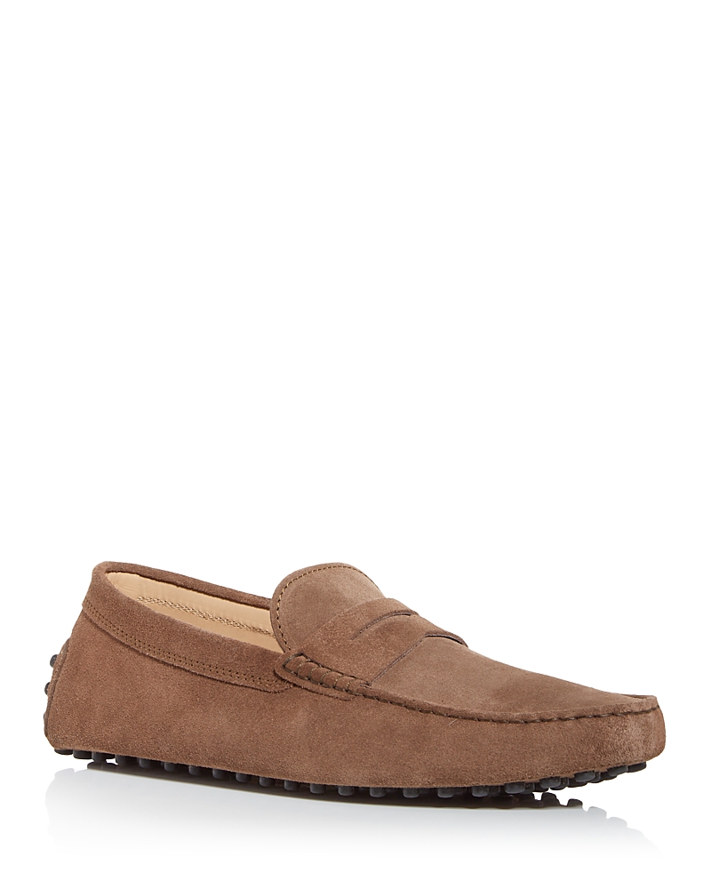 Tod's Men Gommino Suede Leather Loafers In Light Brown