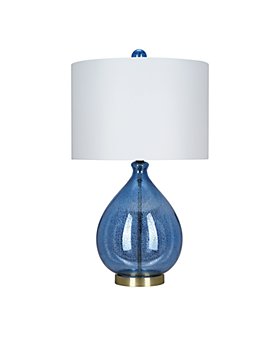 JAlexander - Contemporary 24" Brass & Blue Mercury Glass Table Lamp