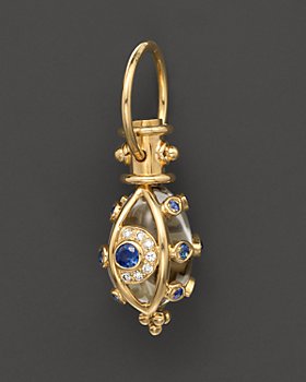 Temple St. Clair - Temple St. Clair Diamond Pavé And Blue Sapphire Evil Eye Amulet Set In 18K Yellow Gold