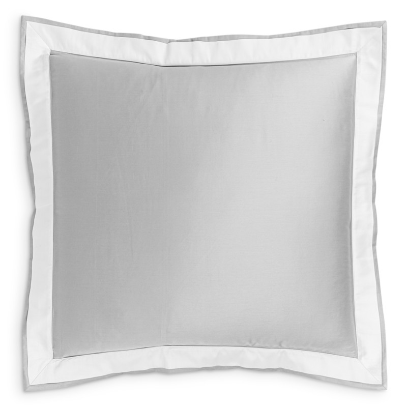 Frette Flying Sateen Euro Sham - Exclusive in Grey Cliff/White
