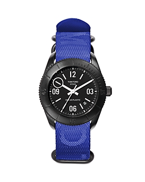 Tom Ford Ocean Plastics Sport Stainless Steel Strap Watch In Black/blue
