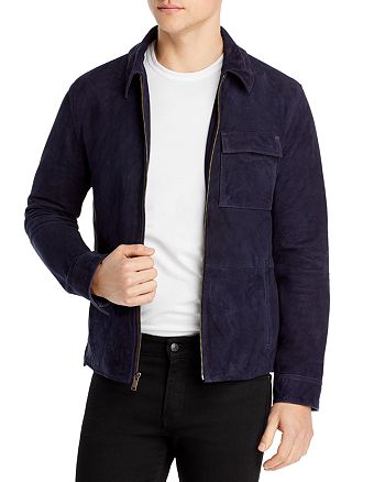 John Varvatos Star Milo Slim Fit Suede Shirt Jacket | Bloomingdale's