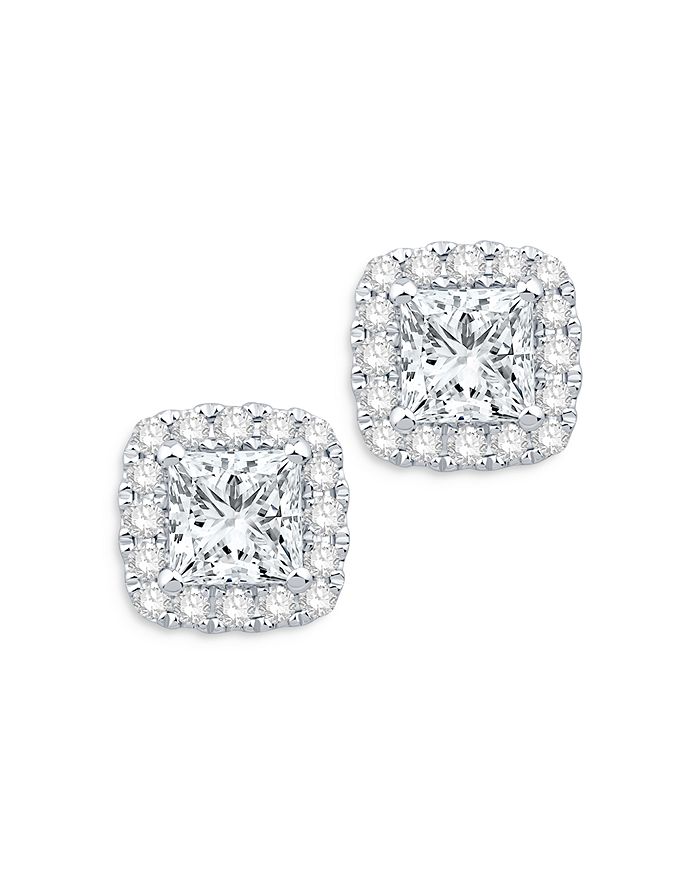 Diamond Halo Stud Earrings in 14K White Gold, 0.45-0.95 ct. t.w. - 100%  Exclusive