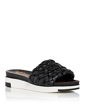 Sam Edelman Ainslie Womens Faux Leather Braided Platform Sandals In Black