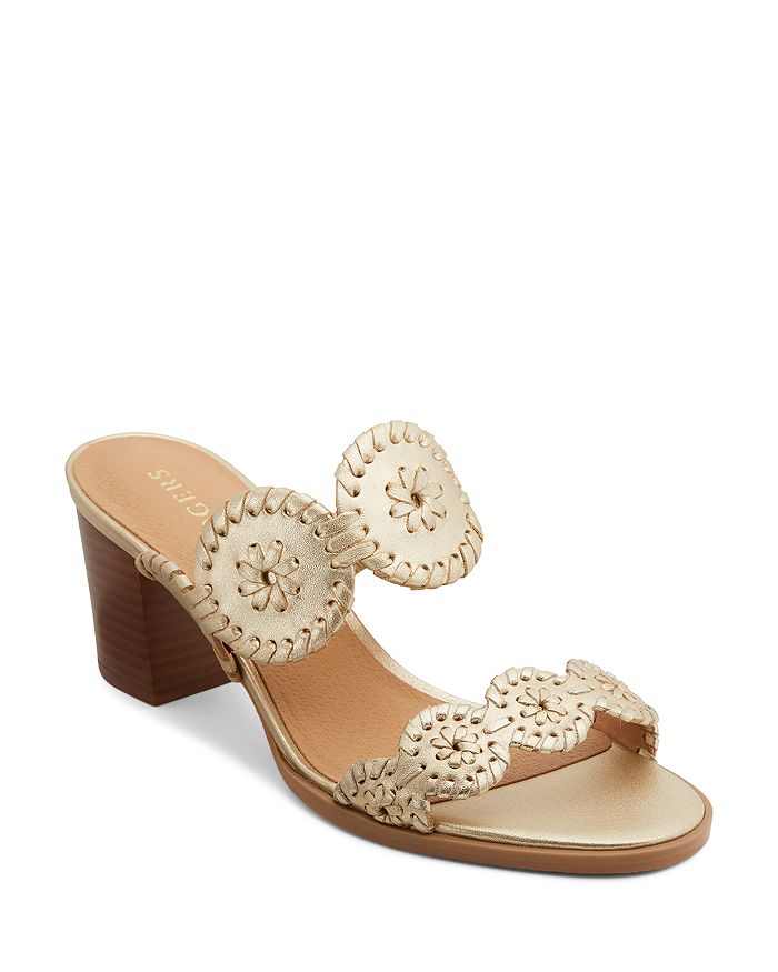 Jack Rogers Women s Lauren Scalloped Strap Mid Heel Sandals Bloomingdale s