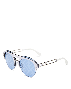 Fendi Women's Round Sunglasses, 65mm In Silver/blue