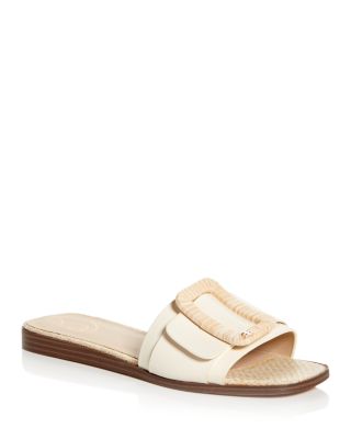 Sam Edelman Women's Inez Flat Sandal - Oversized Buckle Slide, Padded Sole