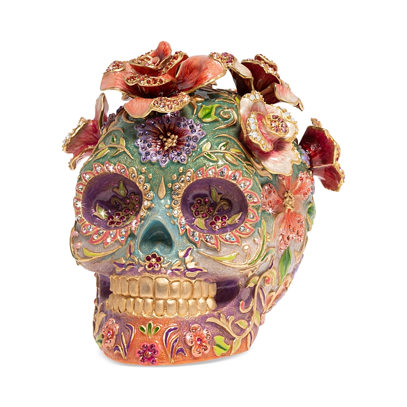 Jay Strongwater Catrina Skull With Roses In Flora