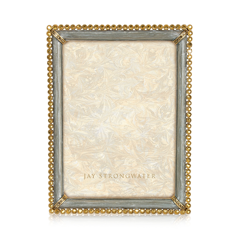Jay Strongwater Lucas Stone Edge Picture Frame, 5 X 7 In Silver