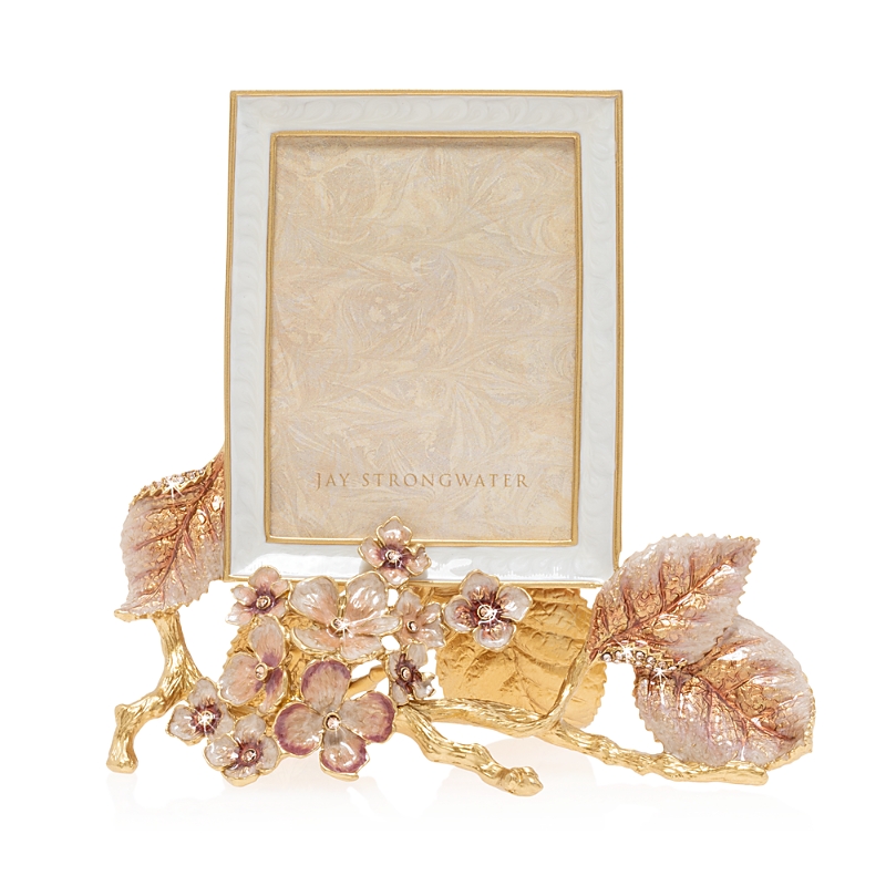 Jay Strongwater Colbie Hydrangea Picture Frame, 3 X 4 In Boudoir