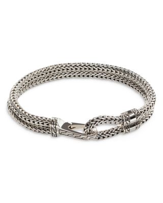 Men's Sterling Silver Classic Chain Double-Row Bracelet