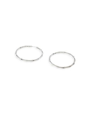 Sterling Silver Bamboo Hoop Earrings, Large