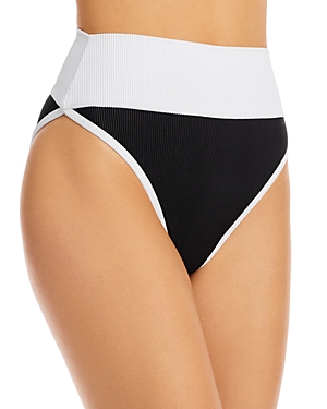 Shop Beach Riot Emmy Colorblock Bikini Bottom In Black White