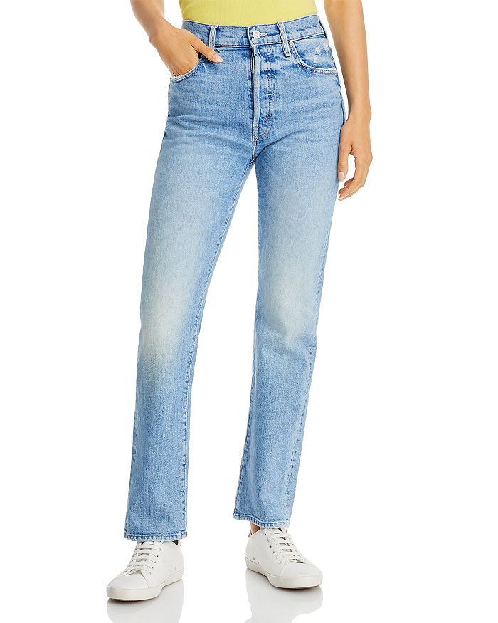 MOTHER High Waisted Hiker Hover Slim Straight Jeans in Slay It With ...