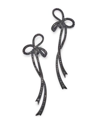 Colette Jewelry 18K Black Gold Atame Black Diamond Bow Drop Earrings ...