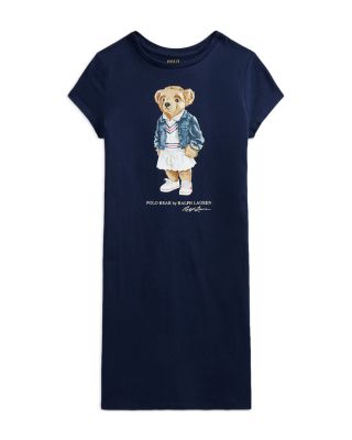 Ralph Lauren Girls' Polo Bear Cotton Jersey Tee Dress - Little Kid, Big Kid  | Bloomingdale's Kids