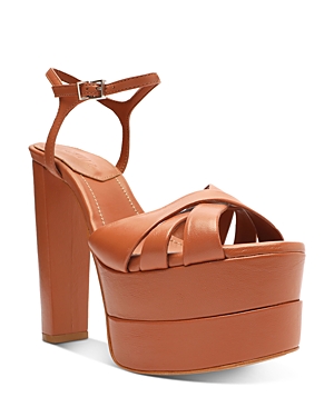 Schutz Women's Keefa Ankle Strap Platform Sandals In Caramelo A
