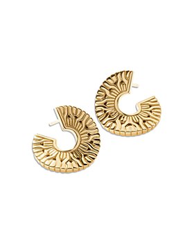JOHN HARDY - 18K Yellow Gold Classic Chain Patterned Radial Hoop Earrings