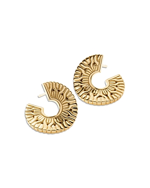 John Hardy 18k Yellow Gold Classic Chain Patterned Radial Hoop Earrings In Gold