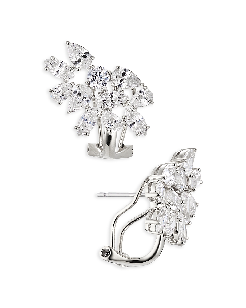 Nadri Rsvp Crystal Cluster Earrings In Silver