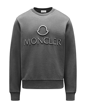 Moncler Crewneck Logo Sweatshirt In Dark Gray