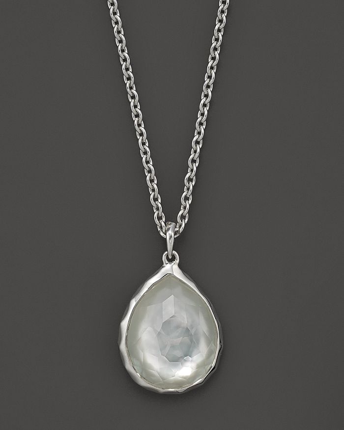 Shop Ippolita Sterling Silver Mini Wonderland Teardrop Pendant Necklace In Mother-of-pearl, 16