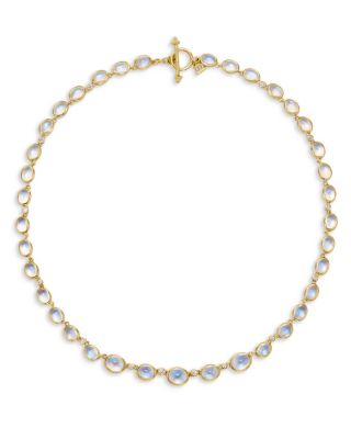 Temple St. Clair 18K Yellow Gold Classic Blue Moonstone & Diamond Collar Necklace, 18