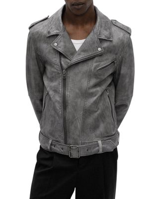 hugo boss grey leather jacket