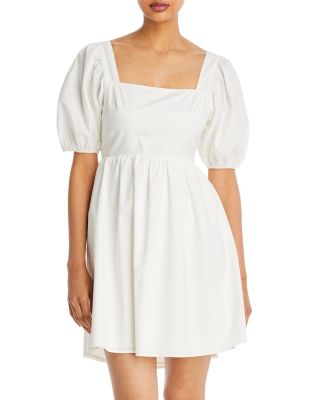 WAYF Tie Back Puff Sleeve Mini Dress 