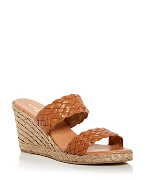 Andre Assous Women's Aria Slip On Espadrille Wedge Sandals In Cuero