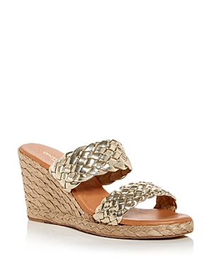 Andre Assous Women's Aria Woven Espadrille Wedge Sandals In Platino ...
