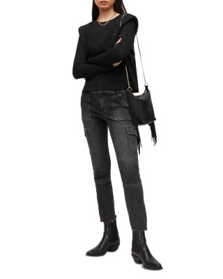 Duran Skinny Cargo Jeans in Washed Black