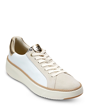 Shop Cole Haan Women's Topspin Lace Up Sneakers In Wht/leo Pr