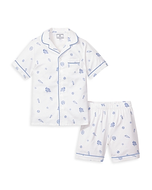 Shop Petite Plume Unisex Suffolk Seashells Classic Pajama Shorts Set - Baby, Little Kid, Big Kid In White