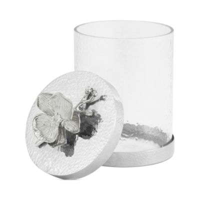 Small White Orchid Canister