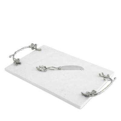 White Orchid Cheese Board with Knife