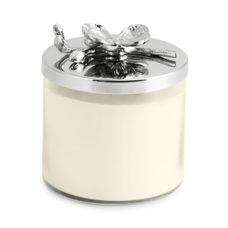 Michael Aram White Orchid Candle in Silver