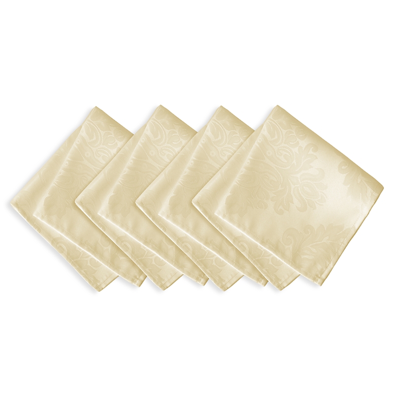 Elrene Home Fashions Elrene Barcelona Jacquard Damask Napkins, Set Of 4 In Neutral