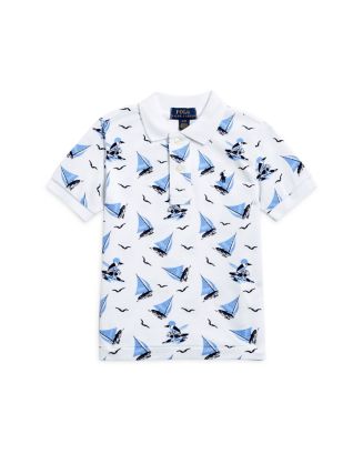 sailboat print polo shirt