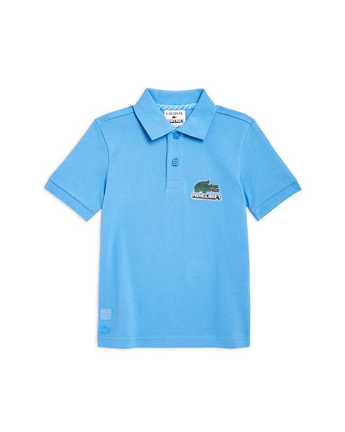 Lacoste X Minecraft Organic Cotton Polo T-shirt In Blue